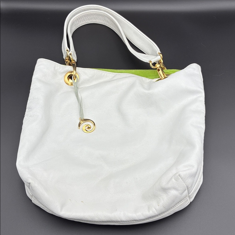 Small White Leather Tote Bag